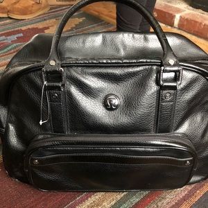 Lululemon black leather tote bag